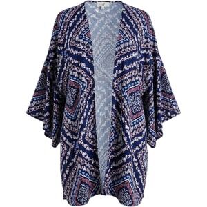 Swim Cover Beach Resort Cruise Kimono‎ Cardigan Renaissance Boho Rayon Small